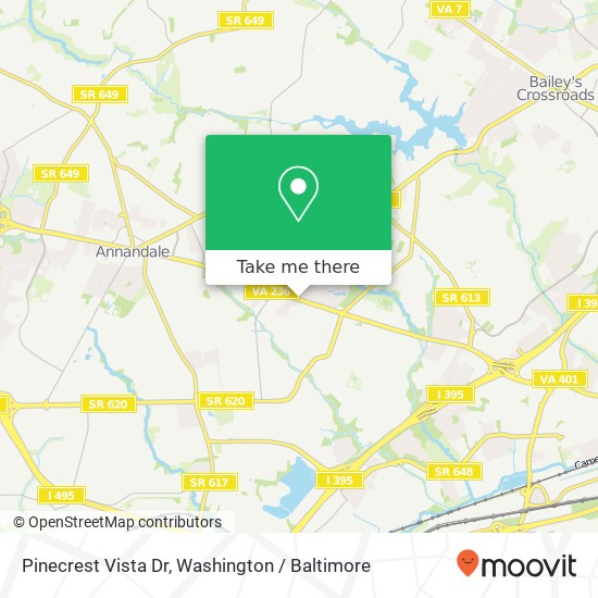 Mapa de Pinecrest Vista Dr, Annandale, VA 22003