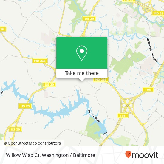 Mapa de Willow Wisp Ct, Laurel, MD 20723