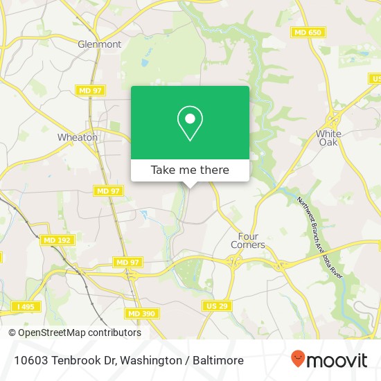 Mapa de 10603 Tenbrook Dr, Silver Spring, MD 20901