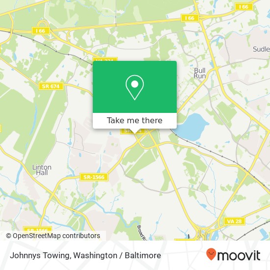 Mapa de Johnnys Towing, Wellington Rd