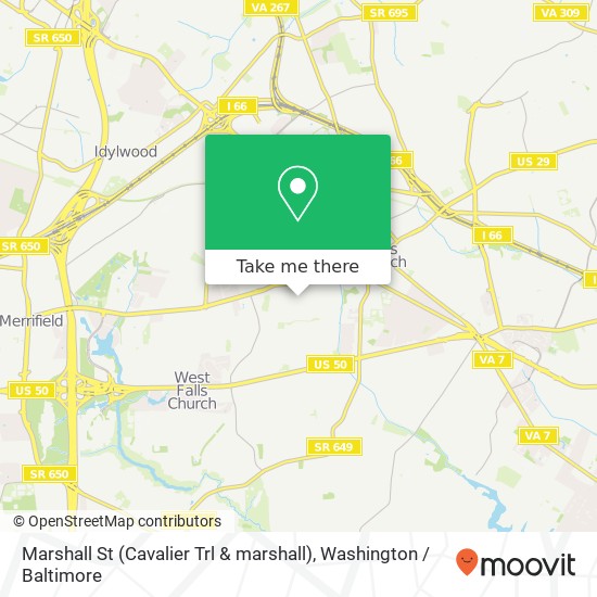 Mapa de Marshall St (Cavalier Trl & marshall), Falls Church, VA 22042