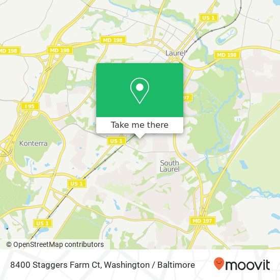 Mapa de 8400 Staggers Farm Ct, Laurel, MD 20708