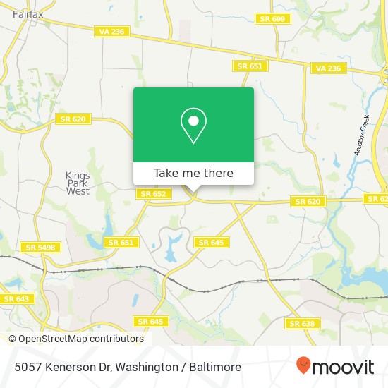 Mapa de 5057 Kenerson Dr, Fairfax, VA 22032