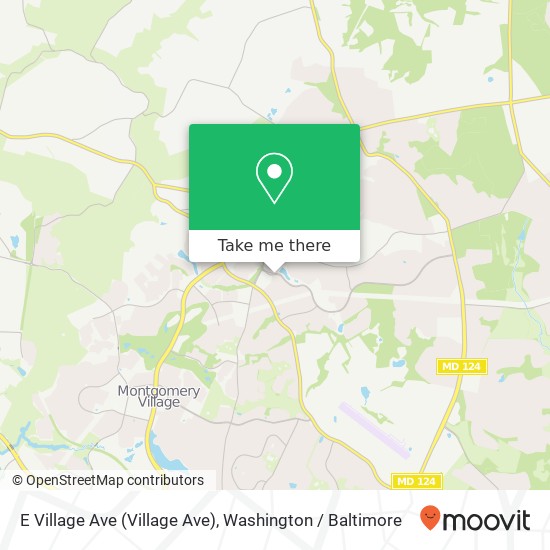 Mapa de E Village Ave (Village Ave), Montgomery Village, MD 20886