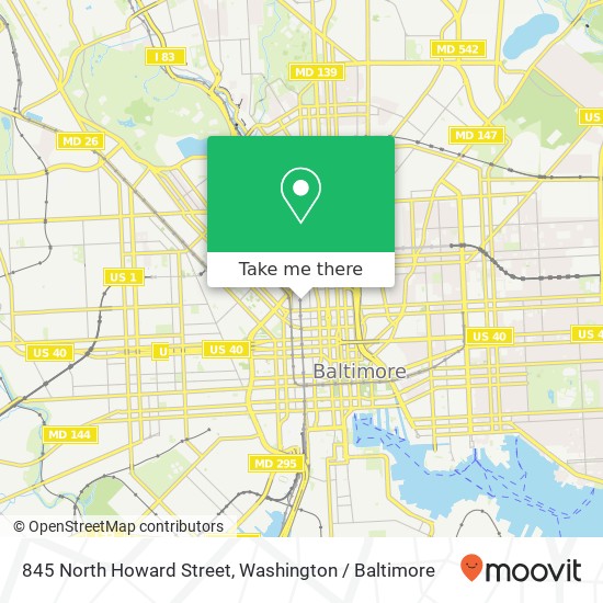 845 North Howard Street, 845 N Howard St, Baltimore, MD 21201, USA map