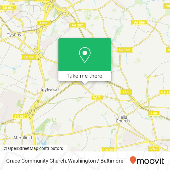 Mapa de Grace Community Church, 7124 Leesburg Pike