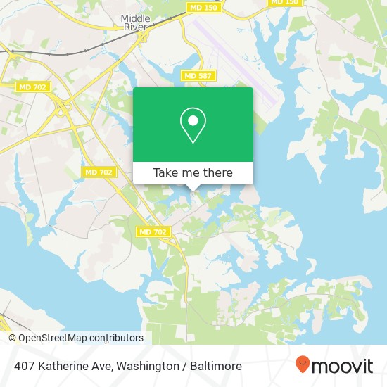 Mapa de 407 Katherine Ave, Essex, MD 21221