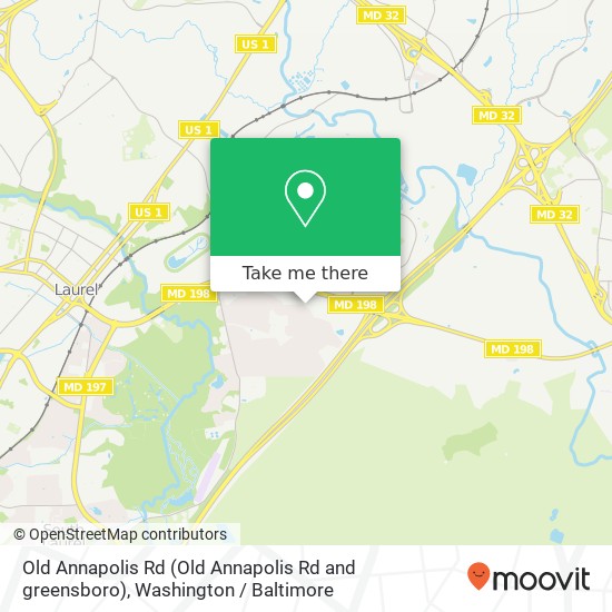 Mapa de Old Annapolis Rd (Old Annapolis Rd and greensboro), Laurel, MD 20724