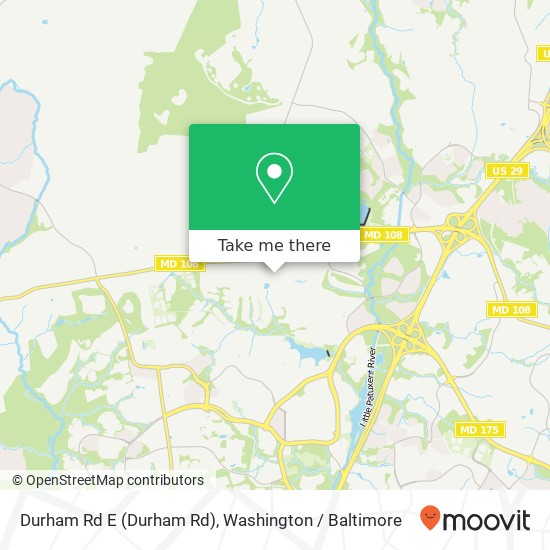 Mapa de Durham Rd E (Durham Rd), Columbia, MD 21044