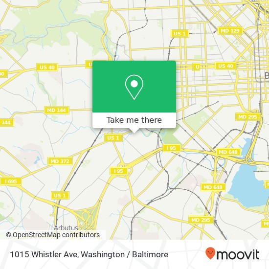 Mapa de 1015 Whistler Ave, Baltimore, MD 21223