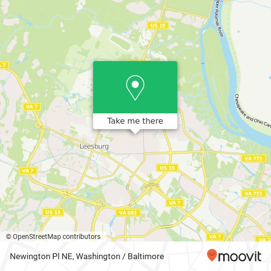 Mapa de Newington Pl NE, Leesburg, VA 20176