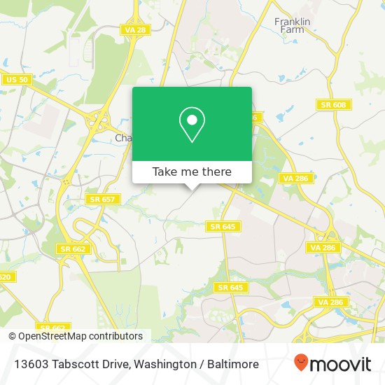 Mapa de 13603 Tabscott Drive, 13603 Tabscott Dr, Chantilly, VA 20151, USA