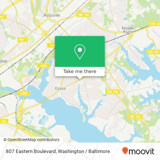 Mapa de 807 Eastern Boulevard, 807 Eastern Blvd, Essex, MD 21221, USA