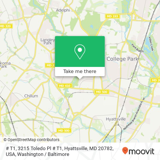 # T1, 3215 Toledo Pl # T1, Hyattsville, MD 20782, USA map