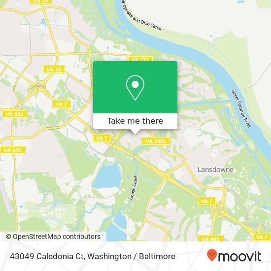 Mapa de 43049 Caledonia Ct, Leesburg, VA 20176