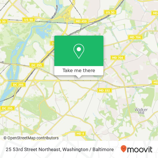 Mapa de 25 53rd Street Northeast, 25 53rd St NE, Washington, DC 20019, USA