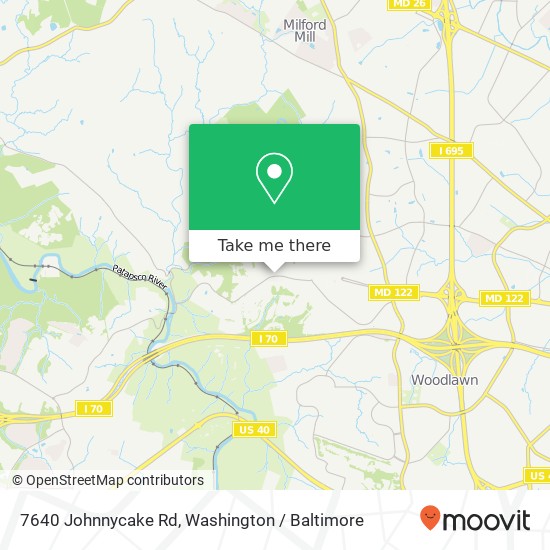 7640 Johnnycake Rd, Windsor Mill, MD 21244 map