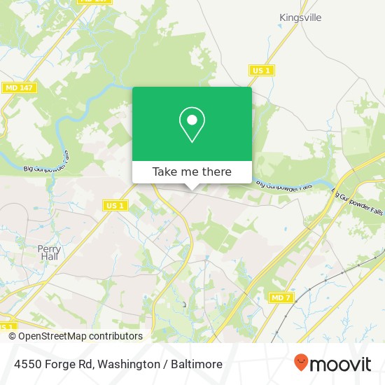 Mapa de 4550 Forge Rd, Perry Hall, MD 21128