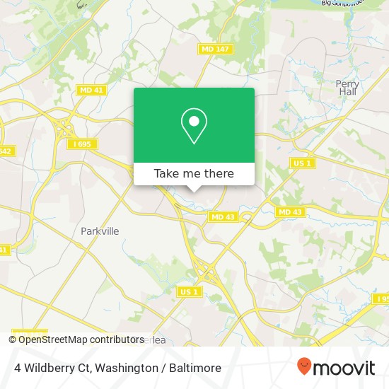 Mapa de 4 Wildberry Ct, Parkville, MD 21234