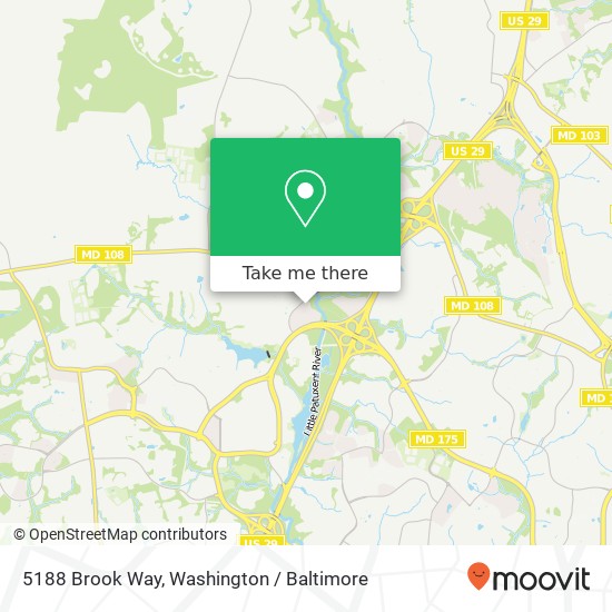 Mapa de 5188 Brook Way, Columbia, MD 21044