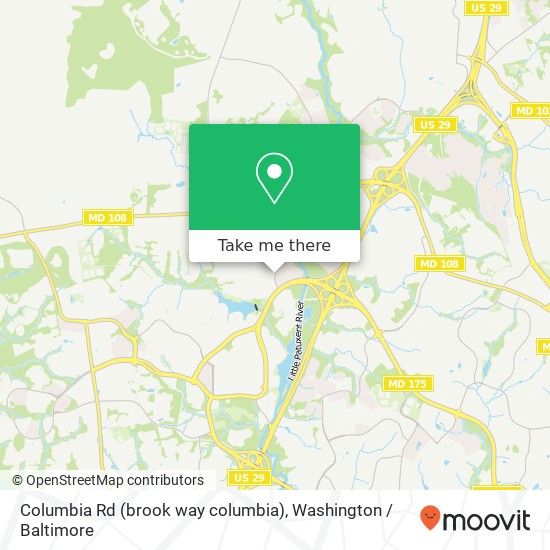 Mapa de Columbia Rd (brook way columbia), Columbia, MD 21044