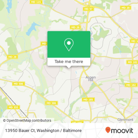 Mapa de 13950 Bauer Ct, Rockville, MD 20853