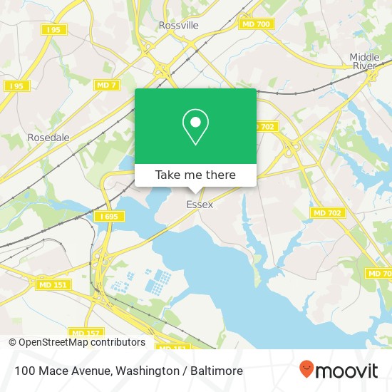 100 Mace Avenue, 100 Mace Ave, Essex, MD 21221, USA map