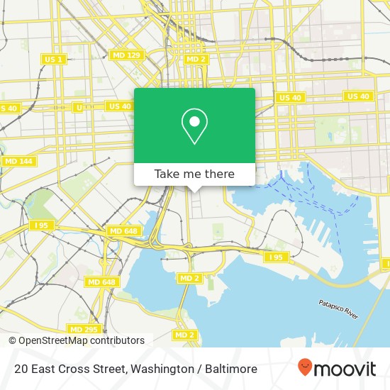 Mapa de 20 East Cross Street, 20 E Cross St, Baltimore, MD 21230, USA