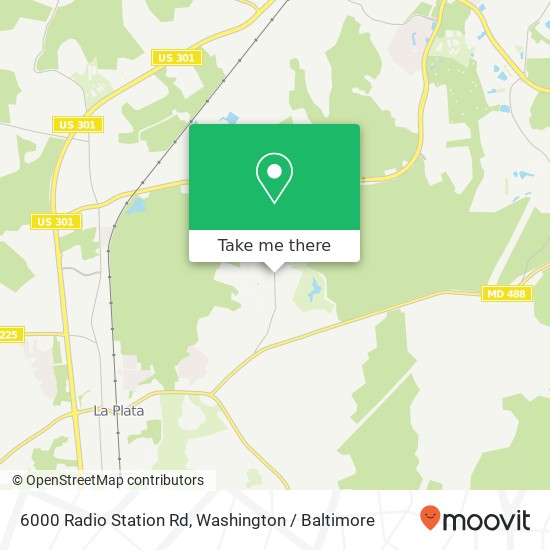 Mapa de 6000 Radio Station Rd, La Plata, MD 20646