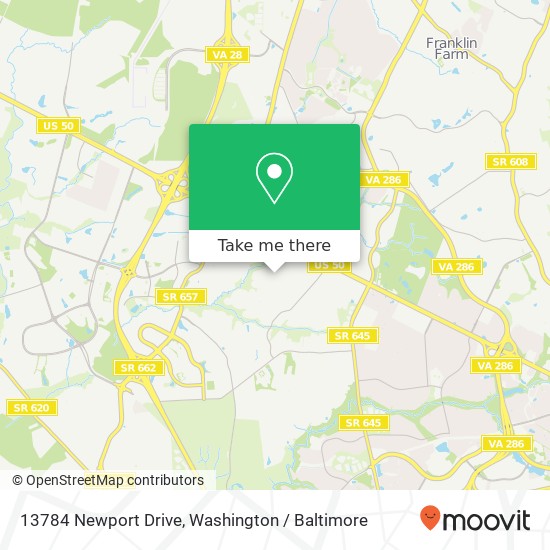 Mapa de 13784 Newport Drive, 13784 Newport Dr, Chantilly, VA 20151, USA