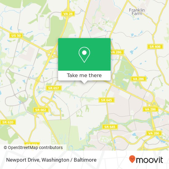 Mapa de Newport Drive, Newport Dr, Chantilly, VA 20151, USA