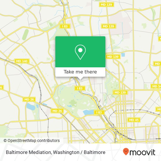 Mapa de Baltimore Mediation, 1500 Union Ave