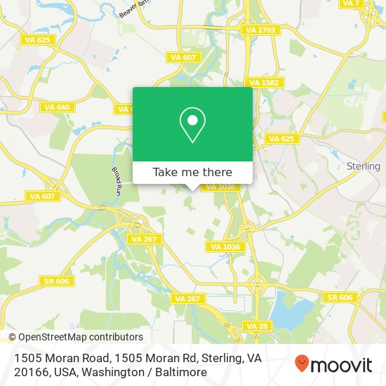 1505 Moran Road, 1505 Moran Rd, Sterling, VA 20166, USA map