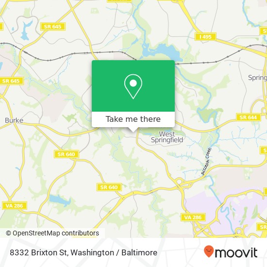 Mapa de 8332 Brixton St, Springfield, VA 22152