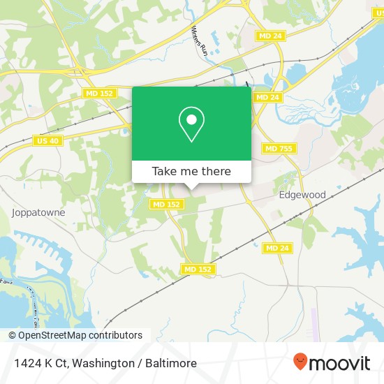 Mapa de 1424 K Ct, Edgewood, MD 21040