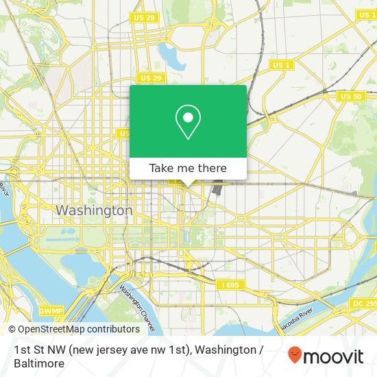 1st St NW (new jersey ave nw 1st), Washington, DC 20001 map