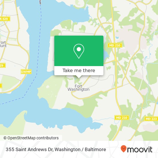 Mapa de 355 Saint Andrews Dr, Fort Washington, MD 20744
