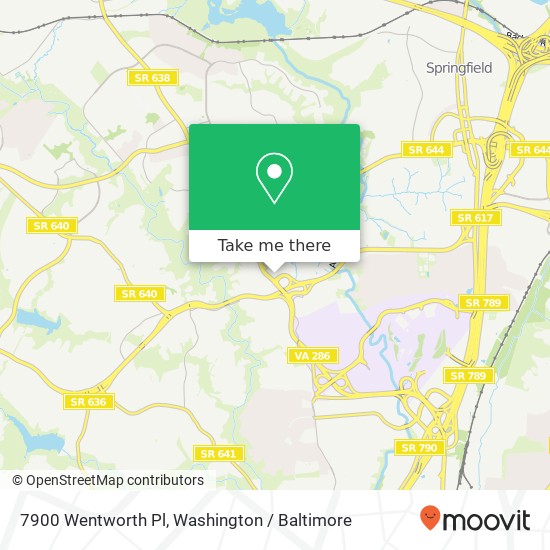 Mapa de 7900 Wentworth Pl, Springfield, VA 22152