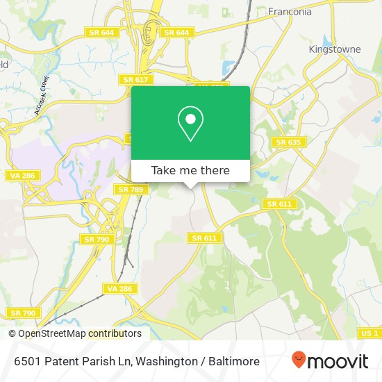 Mapa de 6501 Patent Parish Ln, Alexandria, VA 22315
