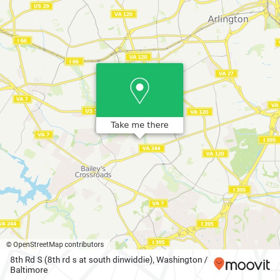 Mapa de 8th Rd S (8th rd s at south dinwiddie), Arlington, VA 22204