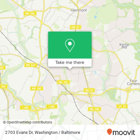 2703 Evans Dr, Silver Spring, MD 20902 map