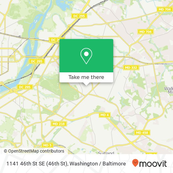 Mapa de 1141 46th St SE (46th St), Washington, DC 20019