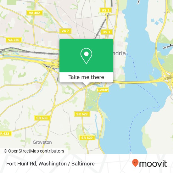 Mapa de Fort Hunt Rd, Alexandria, VA 22303