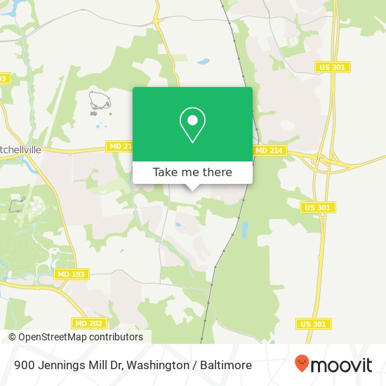 Mapa de 900 Jennings Mill Dr, Bowie, MD 20721