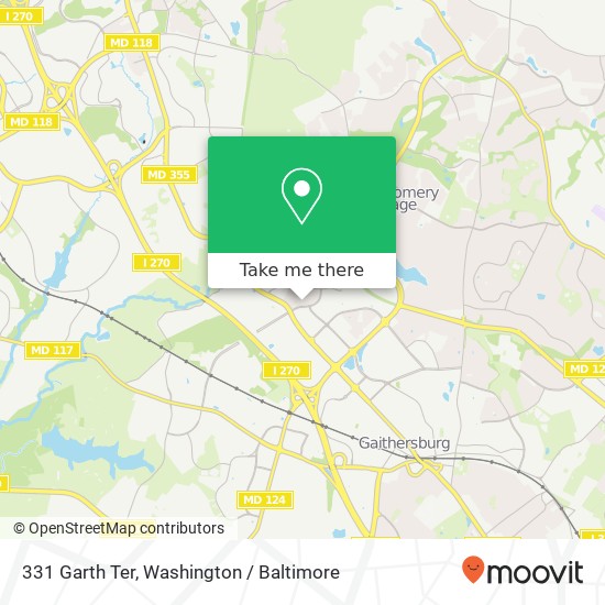 Mapa de 331 Garth Ter, Gaithersburg, MD 20879