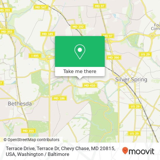 Terrace Drive, Terrace Dr, Chevy Chase, MD 20815, USA map