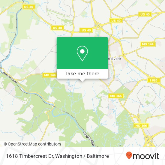 Mapa de 1618 Timbercrest Dr, Catonsville, MD 21228