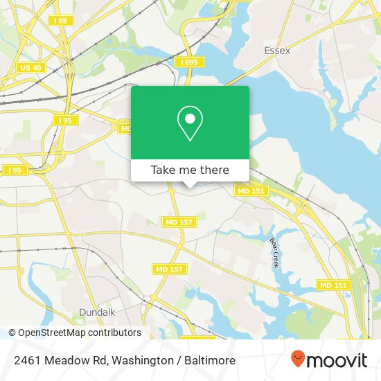 Mapa de 2461 Meadow Rd, Dundalk, MD 21222