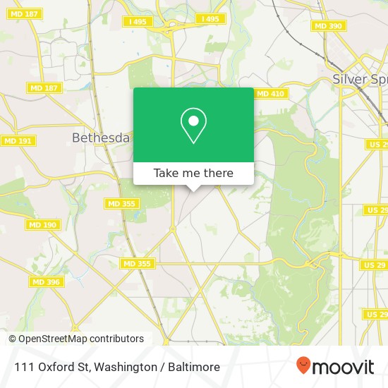 Mapa de 111 Oxford St, Chevy Chase, MD 20815