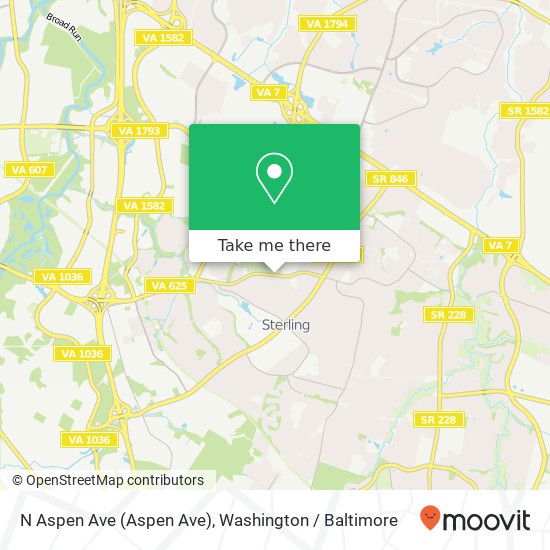 Mapa de N Aspen Ave (Aspen Ave), Sterling, VA 20164